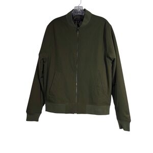 Banana Republic Sz S Men's Bomber‎ Jacket Olive Green Full Zip Brushed